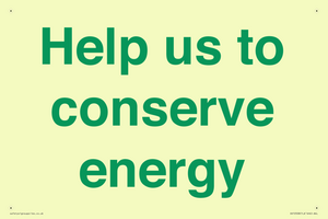 Help us to conserve energy 